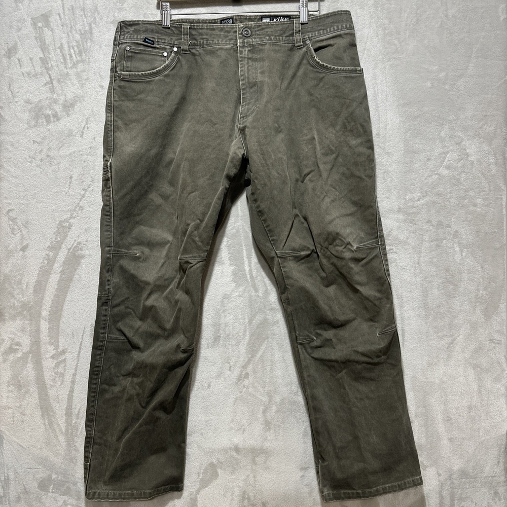 Kuhl Rydr Men's Articulated Knee Outdoor‎ Pants Size 40 Green Vintage Patina Dye